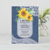 Ik doe BBQ Mason Jar Sunflower Engagement Party Kaart (Staand voorkant)