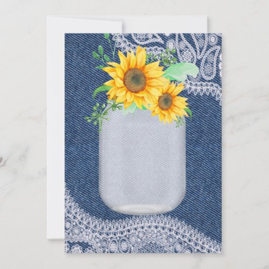 Ik doe BBQ Mason Jar Sunflower Engagement Party Kaart (Achterkant)