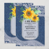 Ik doe BBQ Mason Jar Sunflower Engagement Party Kaart (Voorkant / Achterkant)