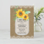 Ik doe BBQ Mason Jar Sunflower Engagement Party Kaart (Staand voorkant)