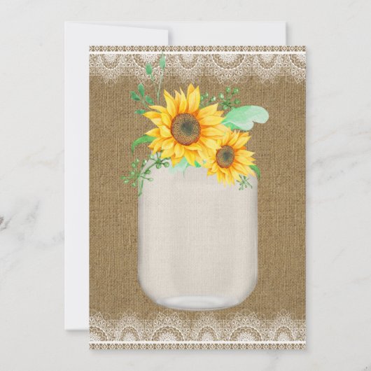 Ik doe BBQ Mason Jar Sunflower Engagement Party Kaart (Achterkant)