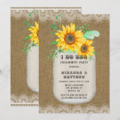 Ik doe BBQ Mason Jar Sunflower Engagement Party Kaart (Voorkant / Achterkant)