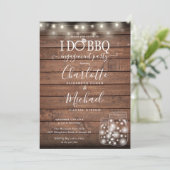Ik doe BBQ Mason Jars Rustic Photo Verloving Kaart (Staand voorkant)