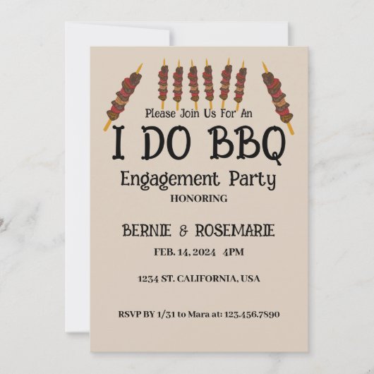 IK DOE BBQ Met Barbecue Stok Grill Kaart (Voorkant)