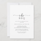 Ik doe BBQ minimalistisch zilveren verlovingsfeest Kaart (Voorkant)