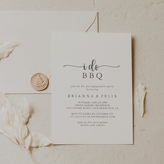 Ik doe BBQ minimalistisch zilveren verlovingsfeest Kaart