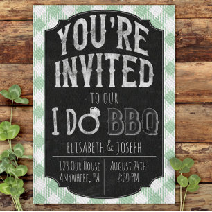 Ik doe BBQ Mint Bruids & Wedding Douche Uitnodigin Save The Date