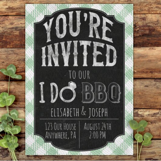 Ik doe BBQ Mint Bruids & Wedding Douche Uitnodigin Save The Date