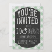 Ik doe BBQ Mint Bruids & Wedding Douche Uitnodigin Save The Date (Voorkant)