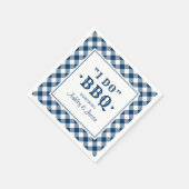 Ik doe BBQ Navy Blue Gingham Custom Wedding Monogr Servet (Hoek)