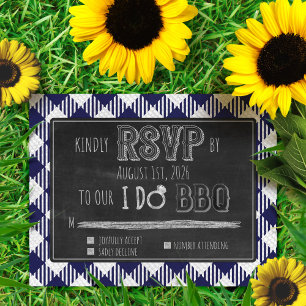 Ik doe BBQ Outdoor Zomer / Spring Navy Wedding RSV Informatiekaartje