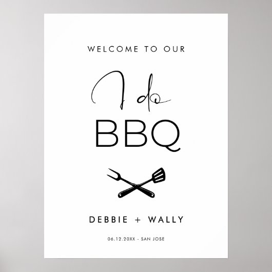 Ik doe BBQ paar douche welkom Poster (Voorkant)