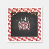 Ik doe BBQ Paper Napkin - Gingham Servet (Voorkant)
