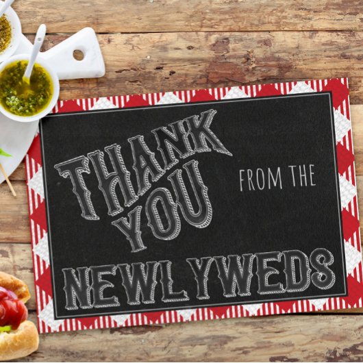 Ik doe BBQ Party Bridal of Wedding Shower Bedankt Notitiekaartje