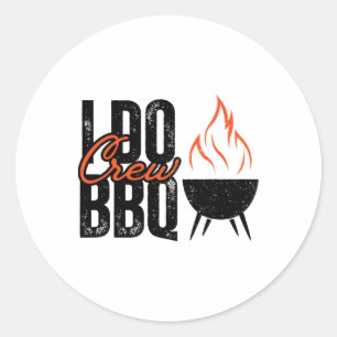 Ik doe BBQ Party Matching Wedding Crew Byrbecue Di Ronde Sticker