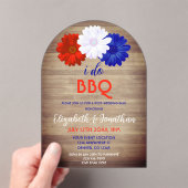 Ik doe BBQ Patriottic Floral Post-Wedding Acryl Uitnodigingen (Insitu (Draagbaar))