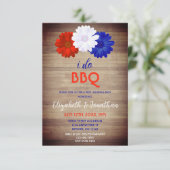 Ik doe BBQ Patriottic Floral Post-Wedding Informatiekaartje (Staand voorkant)