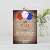 Ik doe BBQ Patriottic Floral Post-Wedding Kaart (Staand voorkant)