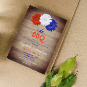 Ik doe BBQ Patriottic Floral pre-Wedding Welcome Kaart