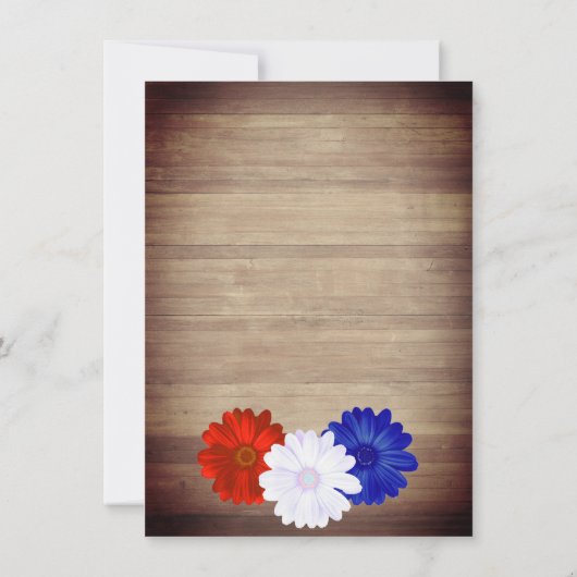 Ik doe BBQ Patriottic Floral pre-Wedding Welcome Kaart (Achterkant)