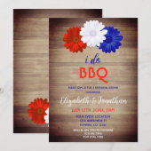 Ik doe BBQ Patriottic Floral Rehearsal Dinner Kaart (Voorkant / Achterkant)