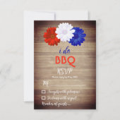 Ik Doe BBQ Patriottische Bloemen RSVP Kaartje (Voorkant)
