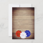 Ik Doe BBQ Patriottische Bloemen RSVP Kaartje (Achterkant)