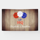 Ik doe BBQ-patriottische bloemen Spandoek (Horizontaal)