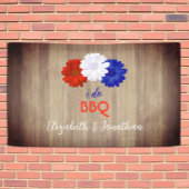 Ik doe BBQ-patriottische bloemen Spandoek