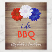Ik Doe BBQ Patriottische Bloemen Wijn Etiket (Enkel label)