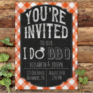 Ik doe BBQ pompoen bruids, bruiloft douche uitnodi Save The Date