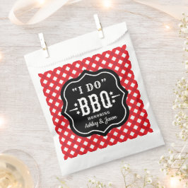 Ik doe BBQ Red Gingham Custom Wedding Bedankzakje