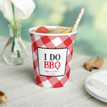 Ik doe BBQ Red Gingham Custom Wedding