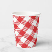 Ik doe BBQ Red Gingham Custom Wedding Papieren Bekers (Achterkant)