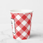 Ik doe BBQ Red Gingham Custom Wedding Papieren Bekers (Links)