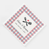 Ik doe BBQ Red White en Blue Picnic Name Servet (Hoek)