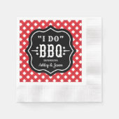 Ik Doe BBQ Rode Gingham Huwelijkswedding Servet (Voorkant)
