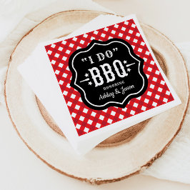 Ik Doe BBQ Rode Gingham Huwelijkswedding Servet