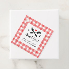 Ik doe BBQ Rode Picknick Favor Square Bedankjes Labels
