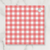 Ik doe BBQ Rode Picknick Favor Square Bedankjes Labels (Achterkant)