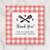 Ik doe BBQ Rode Picknick Favor Square Bedankjes Labels (Voorkant)