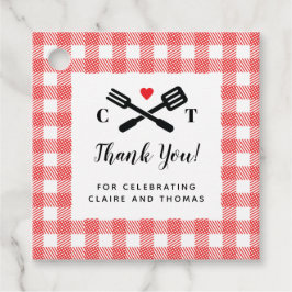 Ik doe BBQ Rode Picknick Favor Square Bedankjes Labels