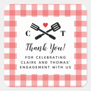 Ik doe BBQ rode picknick gunst Vierkante Sticker