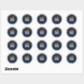 Ik doe BBQ ronde Sticker - Blue Gingham - Custom (Vel)