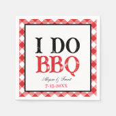 IK DOE BBQ Rood Gingham Barbeque Papier Servet (Voorkant)