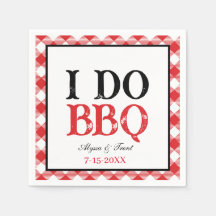 IK DOE BBQ Rood Gingham Barbeque Papier Servet