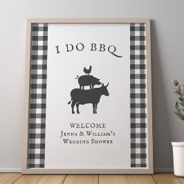 Ik doe BBQ Rustic Farmhouse Gray Pset Welkom Poster