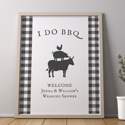 Ik doe BBQ Rustic Farmhouse Gray Pset Welkom Poster