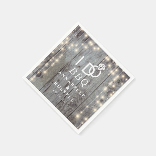 Ik doe BBQ Rustic Lights Verloving Servet (Hoek)