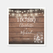 Ik doe BBQ Rustic Mason Jar String Lights Verlovin Servet (Voorkant)